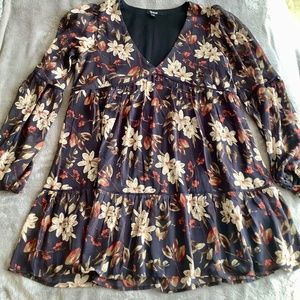 Floral chiffon babydoll dress - size L